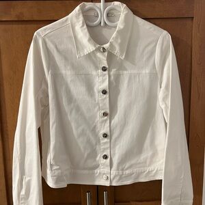 Malo White Jacket with Brown Patch